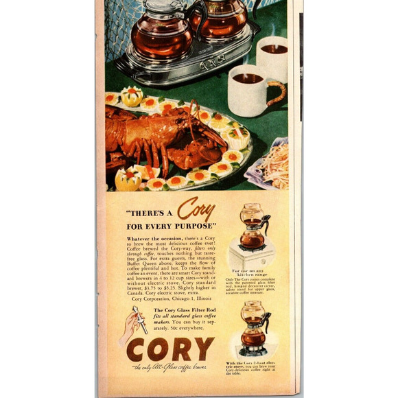 Vintage Print Ad Oxydol Safe For Colors Laundry Soap Cory Glass Coffee Brewer - Picture 4 of 4
